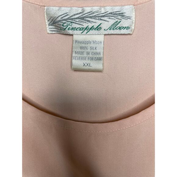 Pineapple Moon 100% Silk tank top, Size XXL - Picture 3 of 5